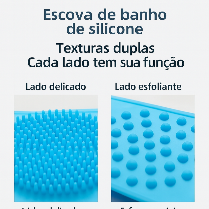 Esponja Corporal de Silicone Esfoliante e Antiderrapante