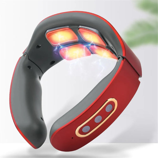 Massageador Cervical Elétrico com Calor – Alívio Rápido para Dores e Tensão